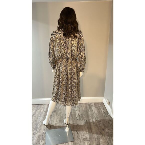Brochu Walker Olivia Snake Print Blouson Midi Dress Size Medium - Picture 6 of 7